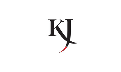 KJ, JK , J , K , Abstract Letters Logo Monogram	