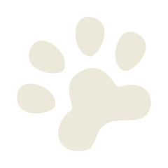 An imprint of a dog or cat footprint . A simple flat vector illustration isolated on a white background.