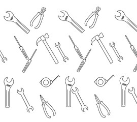 Pattern of repair working tools, illustration tools for construction
