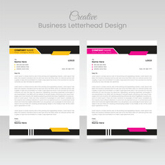 Letterhead layout design with mockup in two accent.