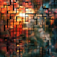 abstract colorful pixel squares background wallpaper shine glow digital orange backdrop