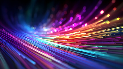 Colorful abstract background representing fiber optics and communication over the internet concept