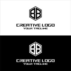 creative letter logo bb desain vektor