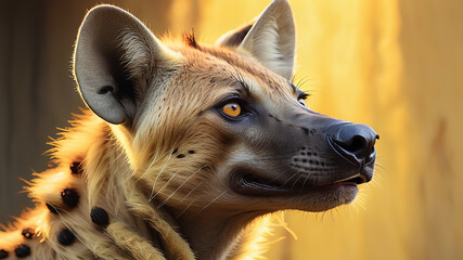 Close up portrait of a hyena