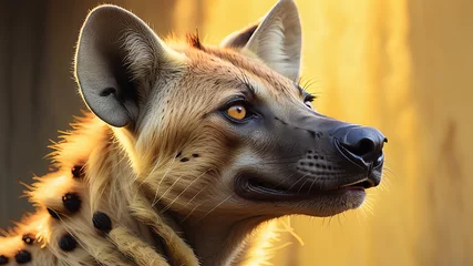 Photo sur Plexiglas Hyène Close up portrait of a hyena