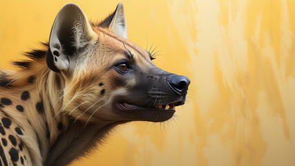 Close up portrait of a hyena