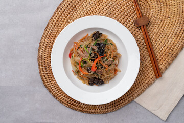 Korean food, cabbage, geotjeori, kimchi, spicy, side dishes, japchae, sausage, vegetables, stir-fry, carrots