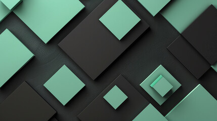 Fototapeta premium Black and Mint abstract shape background presentation design. PowerPoint and Business background.