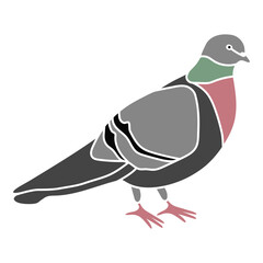 Pigeon city bird. Vector SVG color hand drawn illustration