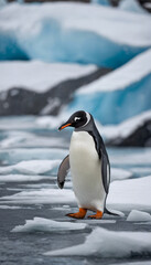 Fototapeta premium Antarctic Penguins Masters of the Ice and Sea