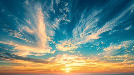Breathtaking Sunset: A Vivid and Abstract Sky Captures the Majesty of Nature's Transformation