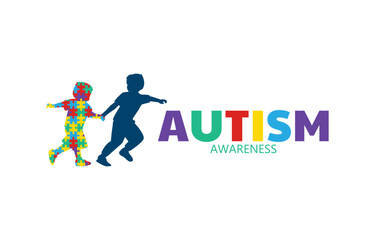 autism awareness with playing kids concept