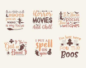 Halloween funny calligraphy t-shirt design bundle