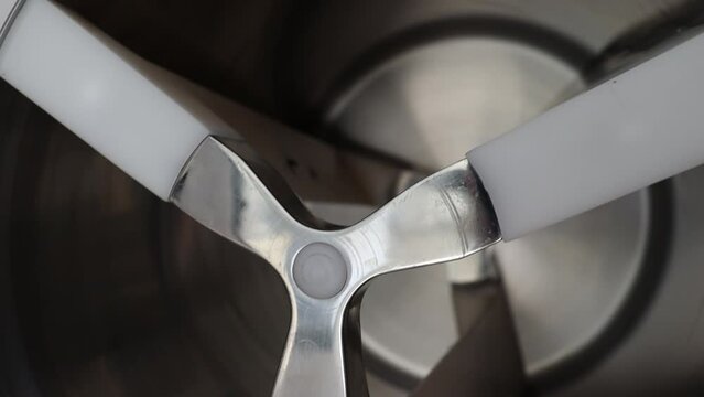 Inside of the Ice Cream Maker, Close up Shot