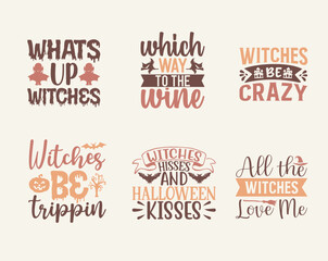 Obraz premium Halloween funny calligraphy t-shirt design bundle