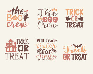 Halloween funny calligraphy t-shirt design bundle