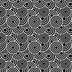 Black and white overlapping circle pattern	