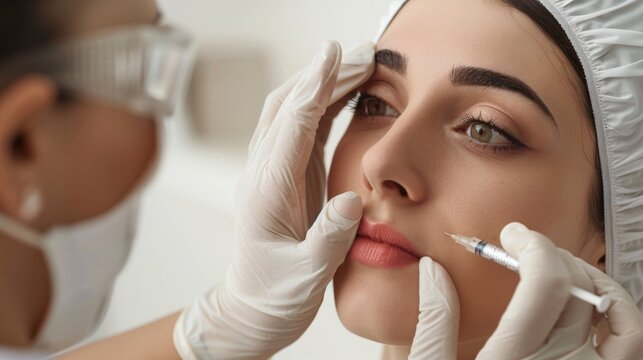 Beauty Specialist Administering Rejuvenating Treatment with Neurotoxin or Dermal Filler