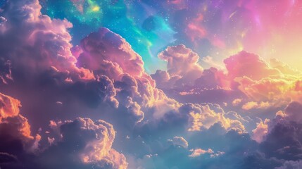 Spectacular Colorful Sunset Sky with Picturesque Clouds - High-Resolution Panoramic Nature Background for Wallpaper and Design