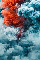 Abstract smoky background. Red and blue mystical effect. Mystical red and blue haze.