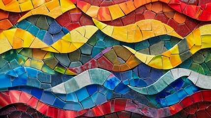 Fototapeta premium Vibrant Multicolored Abstract Mosaic Artwork Pattern for Creative Background and Wallpaper Design