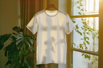 white color t-shirt with copy space