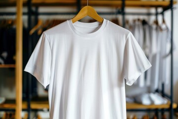 white color t-shirt with copy space