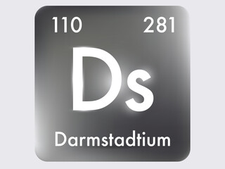 Darmstadtium icon style concept on Periodic table