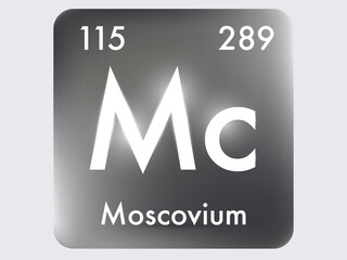 Moscovium icon style concept on Periodic table