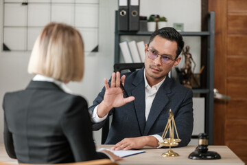 Business and Male lawyers or judge consult having team meetings with clients, Law, and Legal...