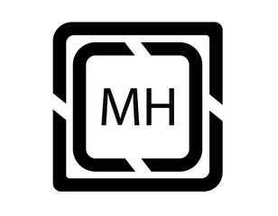 PrintMH logo design template vector. MH Business abstract connection vector logo. MH icon circle logotype
