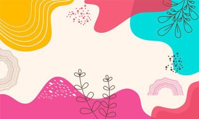 Flat abstract floral leaves background

