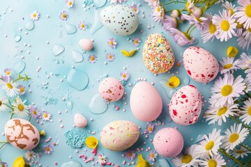 Fototapeta na wymiar Hop into Spring with Luxurious Easter-Themed Bath Bombs and Beauty Essentials