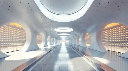 Halo Kaleidoscope Subway Station: Parametric Modular Architecture & Minimalist Design created with Generative AI technology