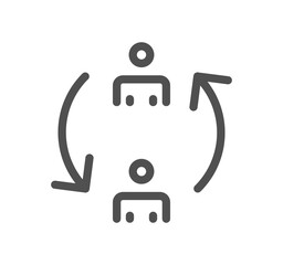 Volunteering related icon outline and linear symbol.	
