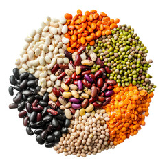 colorful legumes isolated
