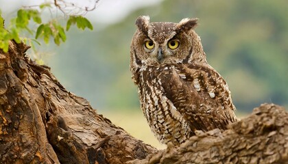 Fototapeta premium Owls have honed the art of camouflage to perfection, transforming themselves into masters of concealment.