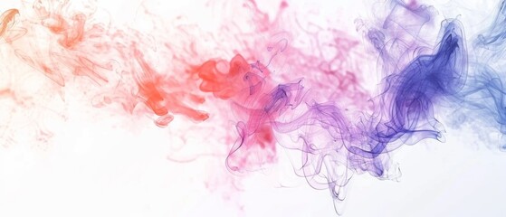 Multi color powder explosion isolated on white background. Colored dust splash cloud on white...