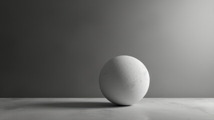 white ball on a gray background with shadow