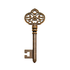 antique key isolated on white