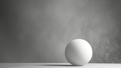 white ball on a gray background with shadows