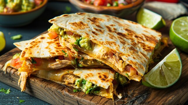 Taco Tuesday A Fresh and Delicious Avocado Chicken Burrito Generative AI