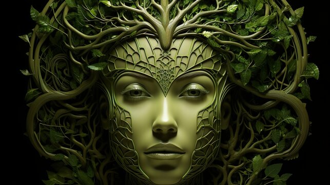 Moderne Kunst, Portrait, Gesicht, Auge, Architektur, Roboter, KI