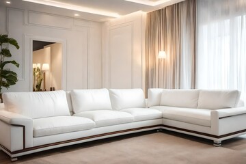  new style modern living room with white  sofa