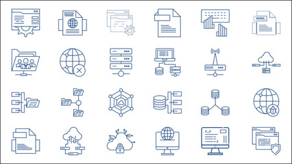 Fototapeta premium Set of technology device icons. Technology devices thin line icons