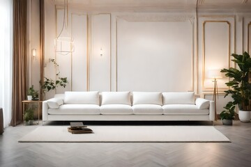  new style modern living room with white  sofa