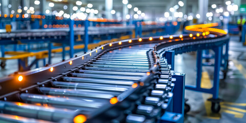 conveyor products distribution system at warehouse fulfillment