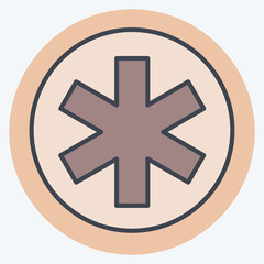Icon Emergency. related to World Cancer symbol. color mate style. simple design editable. simple illustration