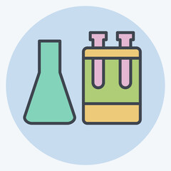 Icon Laboratory. related to World Cancer symbol. color mate style. simple design editable. simple illustration