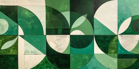 Green Glowing Geometric Artwork A Monthly Must-Have for Modern Decor Generative AI